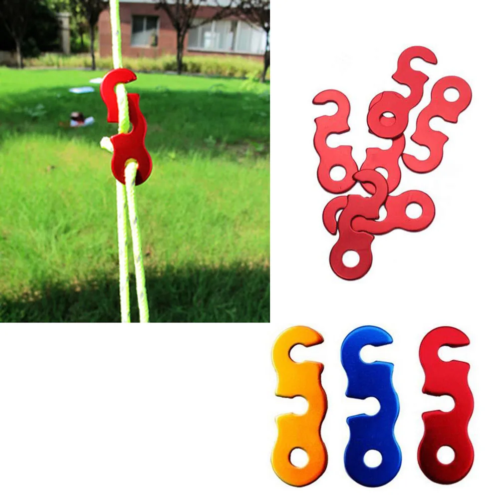 

10pcs Outdoor Activity Aluminum Alloy Camping Hiking Tent Tensioners Tent Accessories Cord Adjuster Tent Rope Adjusters