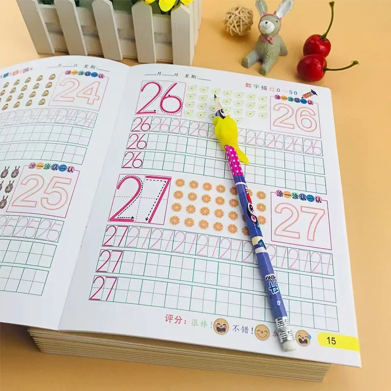 32 Pages Writing Learning Alphabet Math Numbers For Kids Children's kindergarten Exercises Calligraphy Practice Books 2