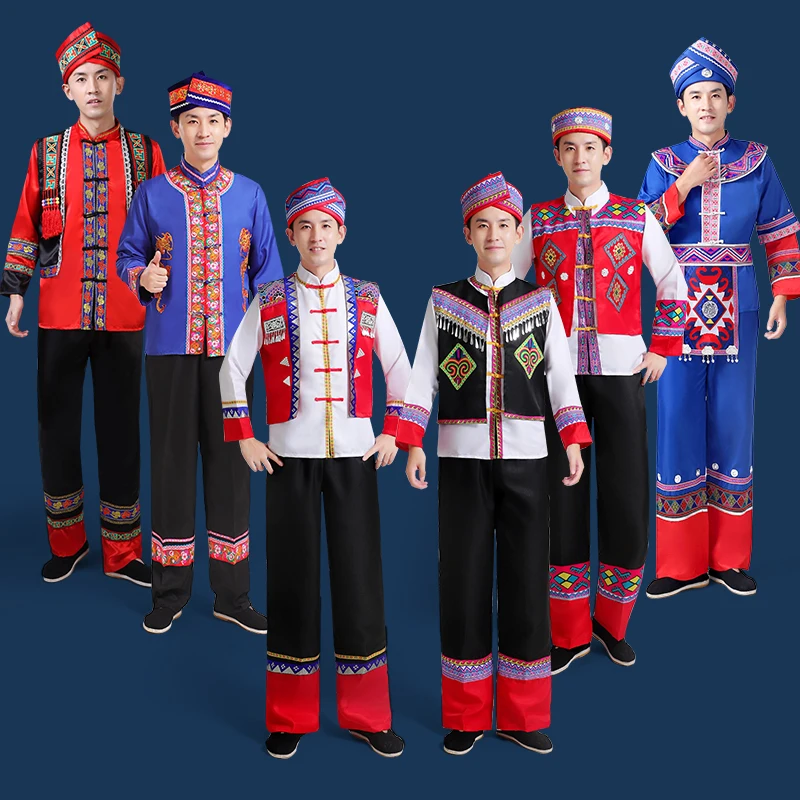 

Ethnic Costume Men's Zhuang Dance Miao Tujia Yao