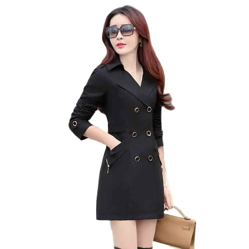 

2023 Spring And Autumn Fashion Trench Coat Women's Long Clothes Korean Version Of Slim Temperament Women's Casual Coat Tide