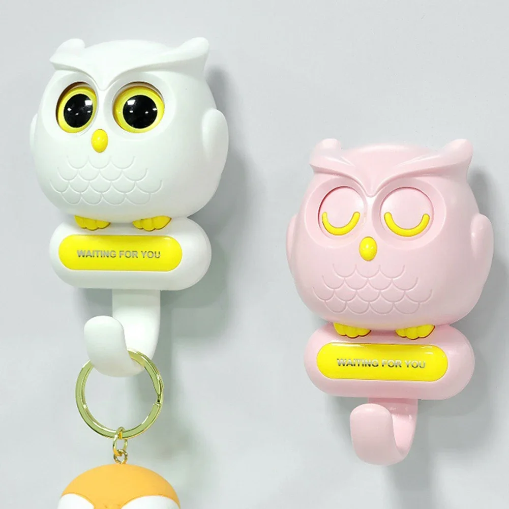 Description Picture 4 of itemCreative Wall Hanger Automatic Open Close Eyes Owl Key Holder Key Hanger Storage Hook for Hanging Towels Hats Coat Bags Key