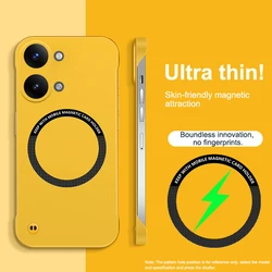 Magnetic Lightweight Luxury Phone Case with Frameless Design and High - Quality Hard PC Back Cover for Poco X8 Pro (Banana Yellow)