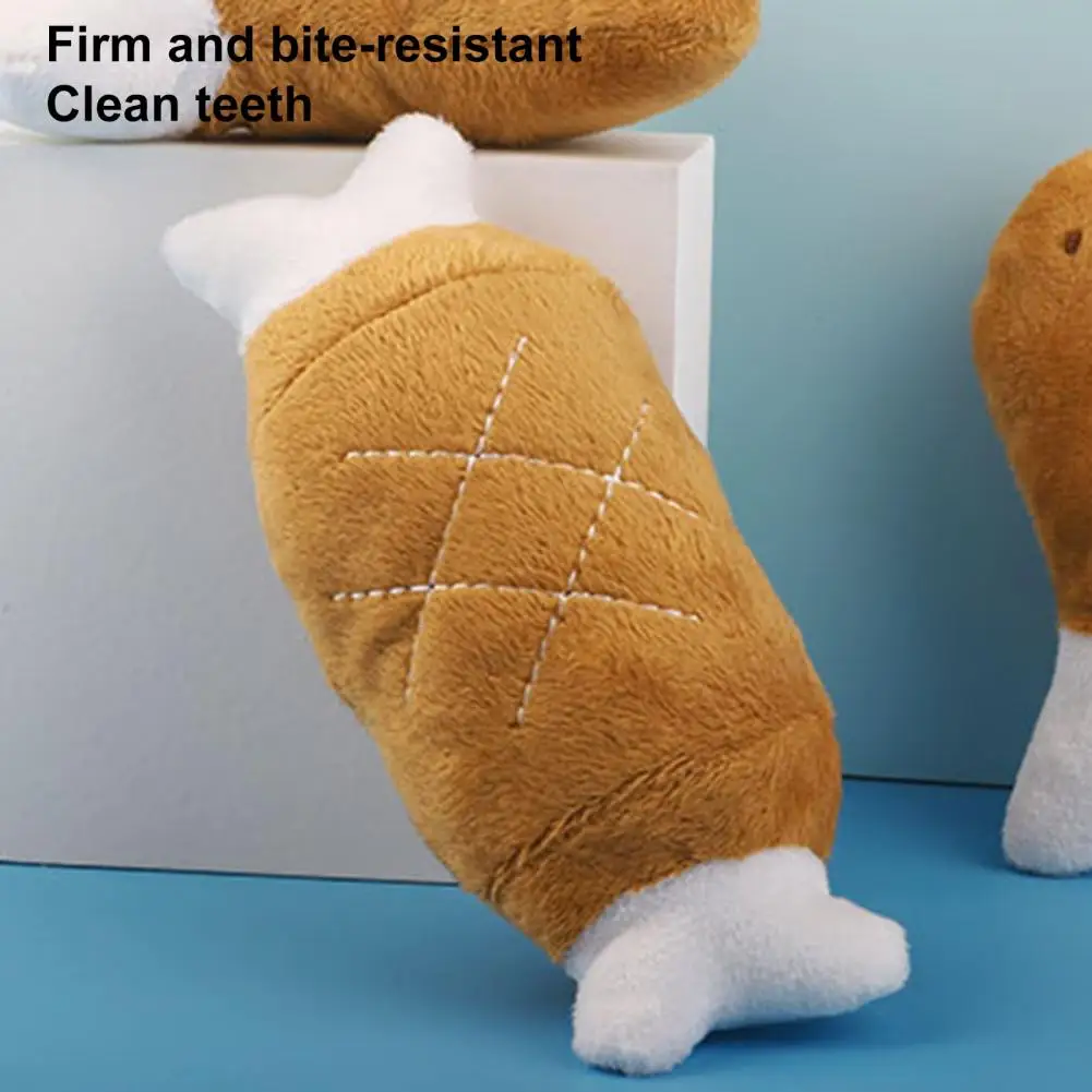 

Squeaky Dog Toy Chicken Leg Design Plush Dog Toy Sound Bite Resistant Teeth Grinding Squeaky Toy for Boredom Relief Fun Dog Toy