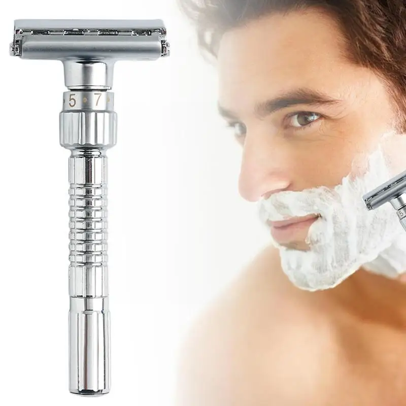 

Adjustable Razors Double Edge Shaving Safety Razor Razor Blades Zinc Hot New Shaver Alloy Mens B5D0