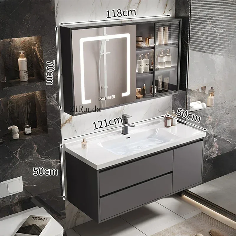 Nordic Simple Bathroom Cabinets Wall-mounted Storage Vanity Smart Mirror Cabinets Fog-proof Home Furniture Muebles De Bano FYBC