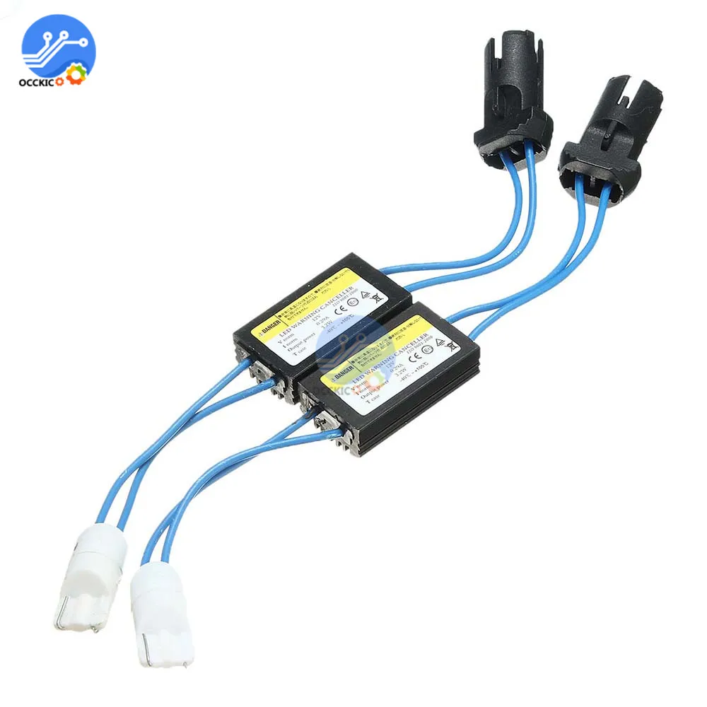 2PCS T10 12V Canbus Cable LED Warning Canceller Decoder 501 T 10 W5W 192  168 Car Lights Error Load Resistor - AliExpress