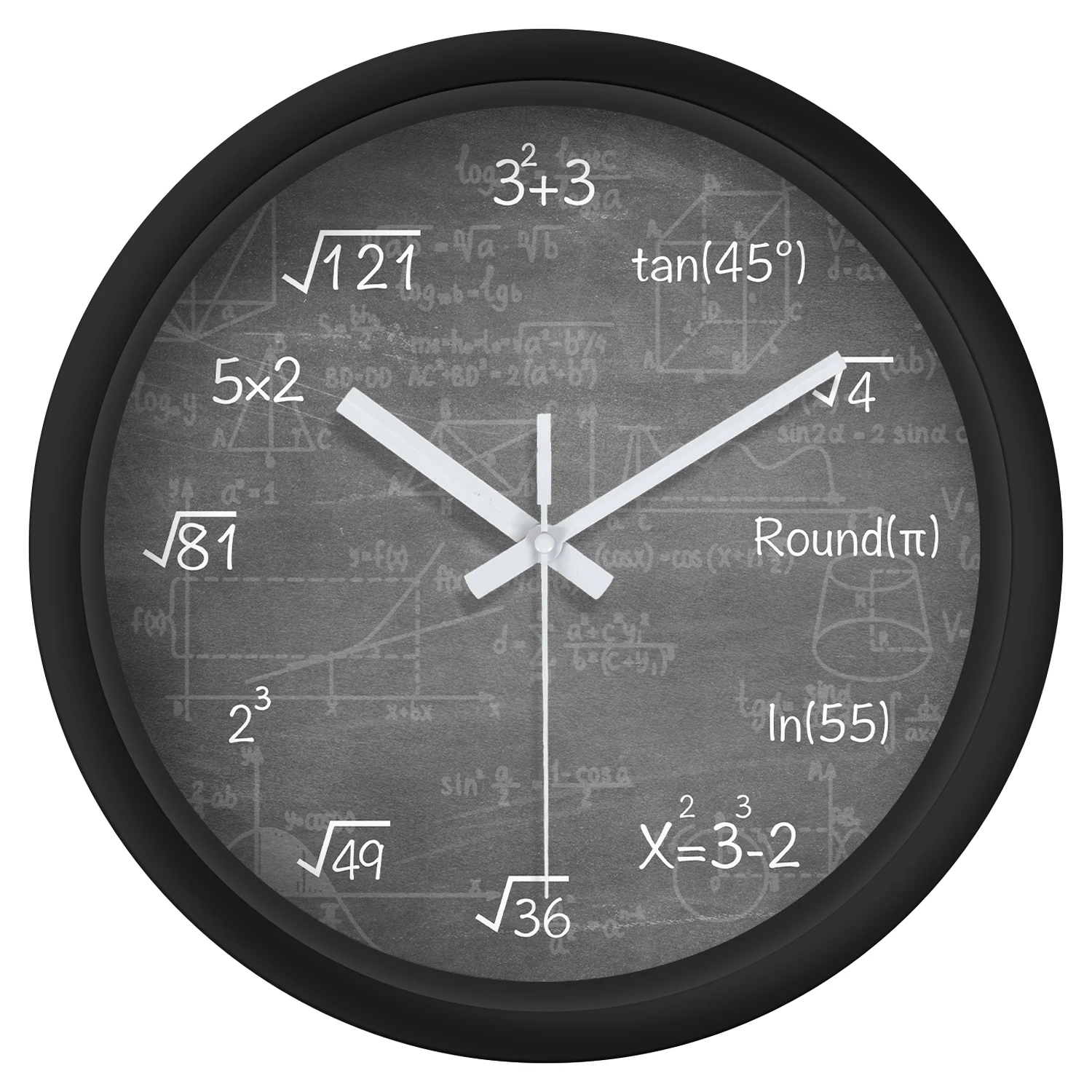 8 Inch Gray Math Formula Wall Clock Color:4053;Sheet Size:8 inch