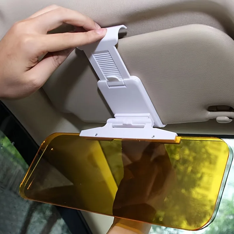 Dual purpose daytime and nighttime anti glare car sun visor with adjustable sun visor extender 2