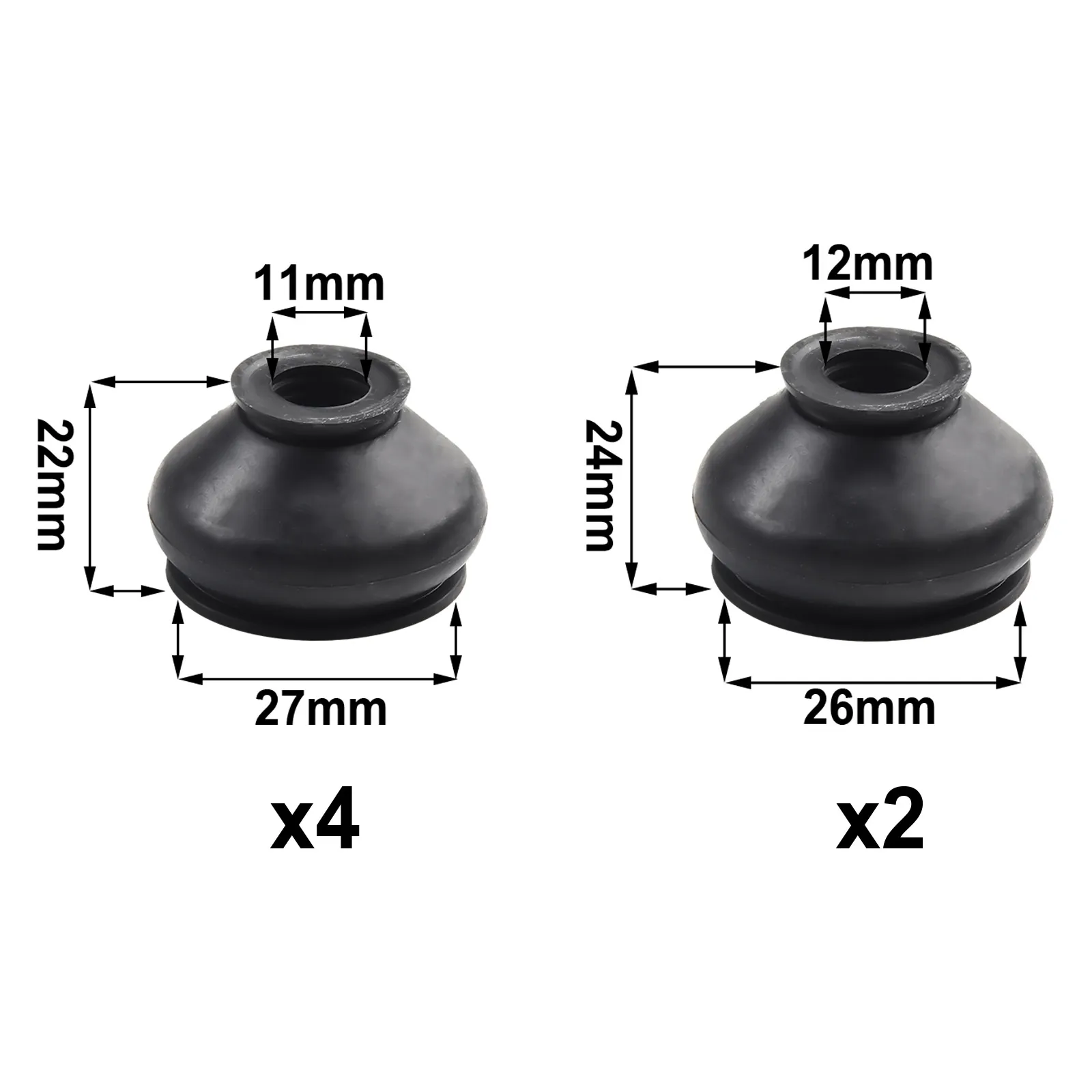 

Universal Rubber Dust Boot Cover 6x Kit for Ball Joint and Track Rod End Protection Easy Installation Minimizes Wear and Tear