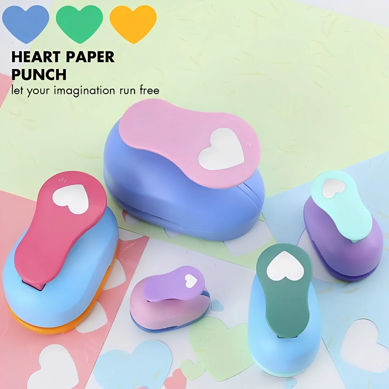 Heart Shaped Hole Punch 8/16/25/38/50mm Random Color DIY Craft for Scrapbook