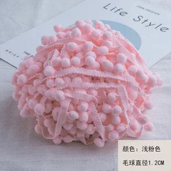 Vibrant Mini Pom Pom Lace Trim for Creative DIY Projects (Light pink)