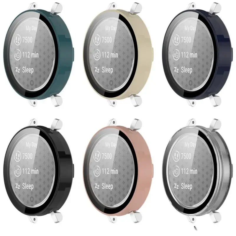 Premium Tempered Glass Protective Case for Smart Watch - Full Cover Screen Protector with Bumper Shell Accessories
