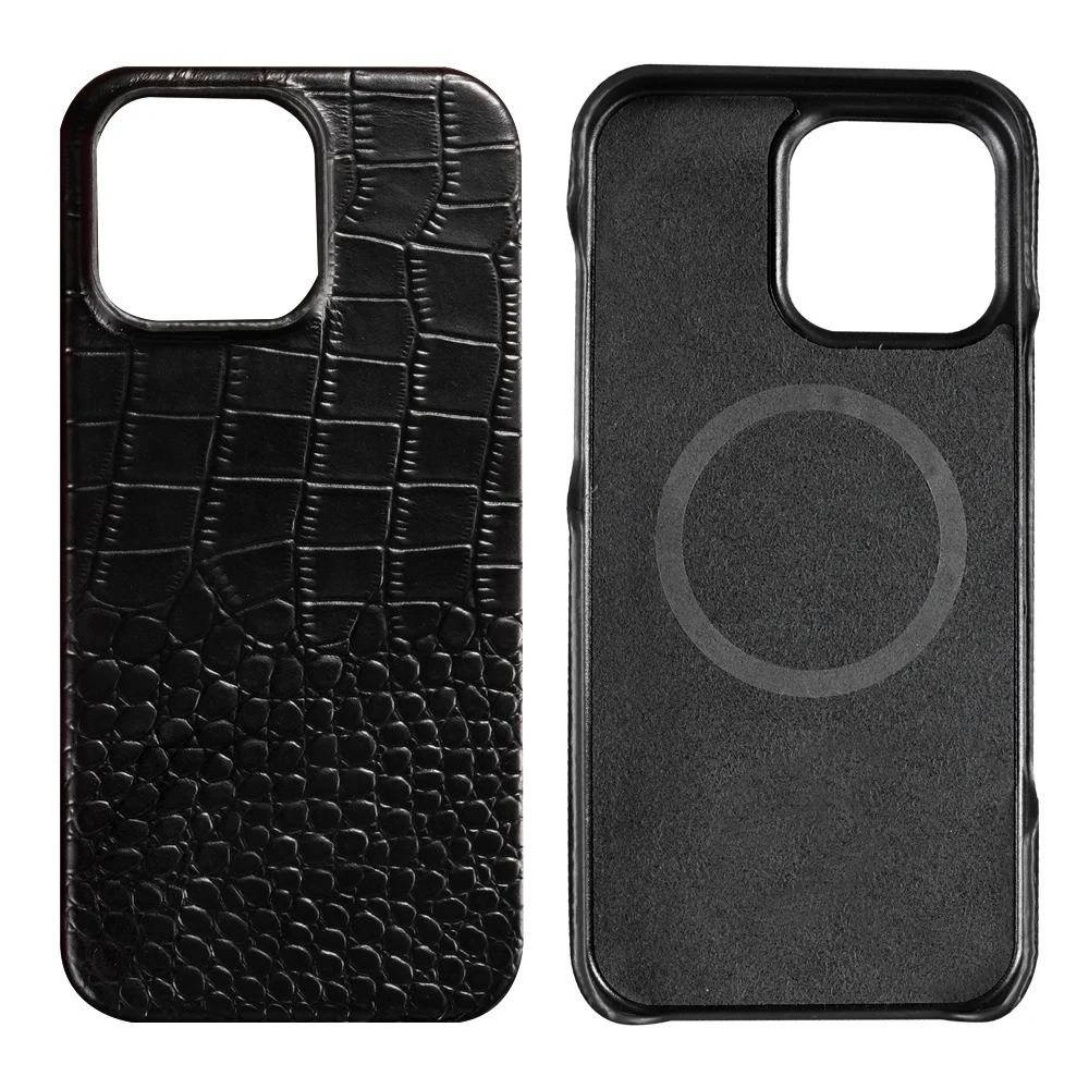 Natural Cowhide Leather Magnetic Phone Protector - Luxury Magsafe Case