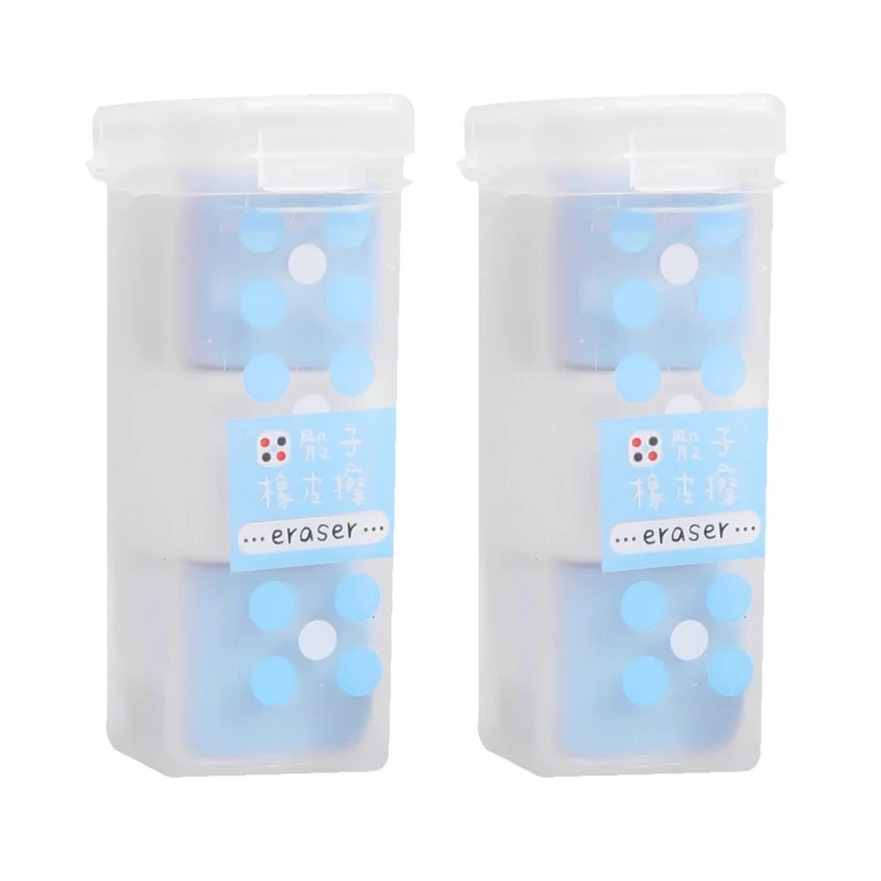

6Pcs Colorful Cubic Erasers Cartoon Dices Erasers for Kid Christmas Party Favor