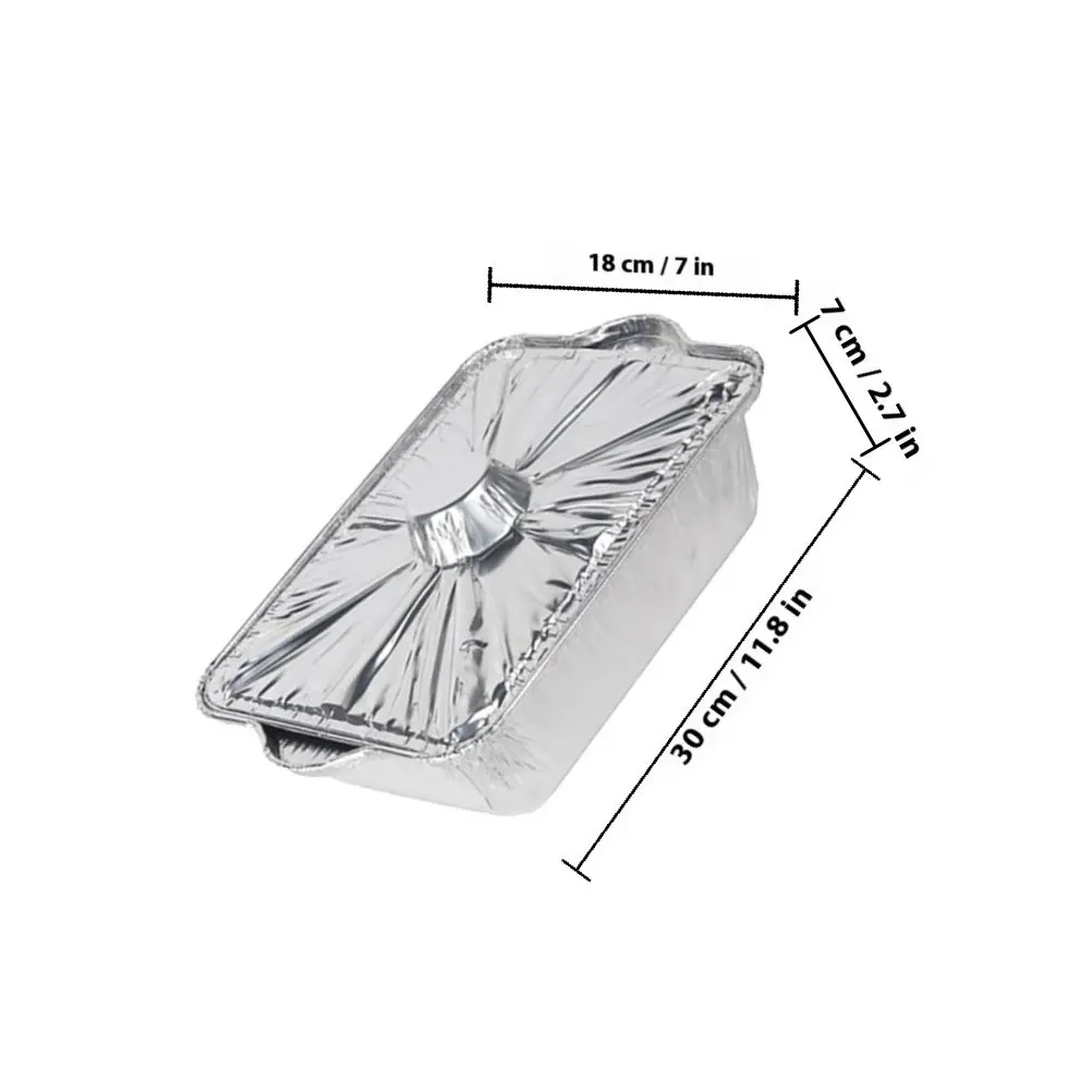 3Pcs 알루미늄 호일 팬 직사각형 두꺼운 내열성 베이킹 호일 냄비 바베큐 캠핑 피크닉 일회용 식품 용기