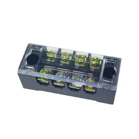 1PCS -TB1504 Dual Row Thick Copper Screw Terminal Block Flame Retardant Grounding Strip Wire Connector Durable 600V 15A 4