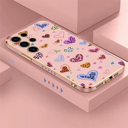 Cute Cartoon Love Heart Pattern Phone Case Cover - S23 FE (Pink - 717)