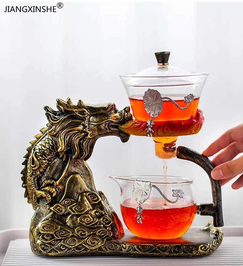 Chinese Dragon Automatic Tea Maker Teapot Heat-resistant Glass Kung Fu Tea Set Set Creative Drinking