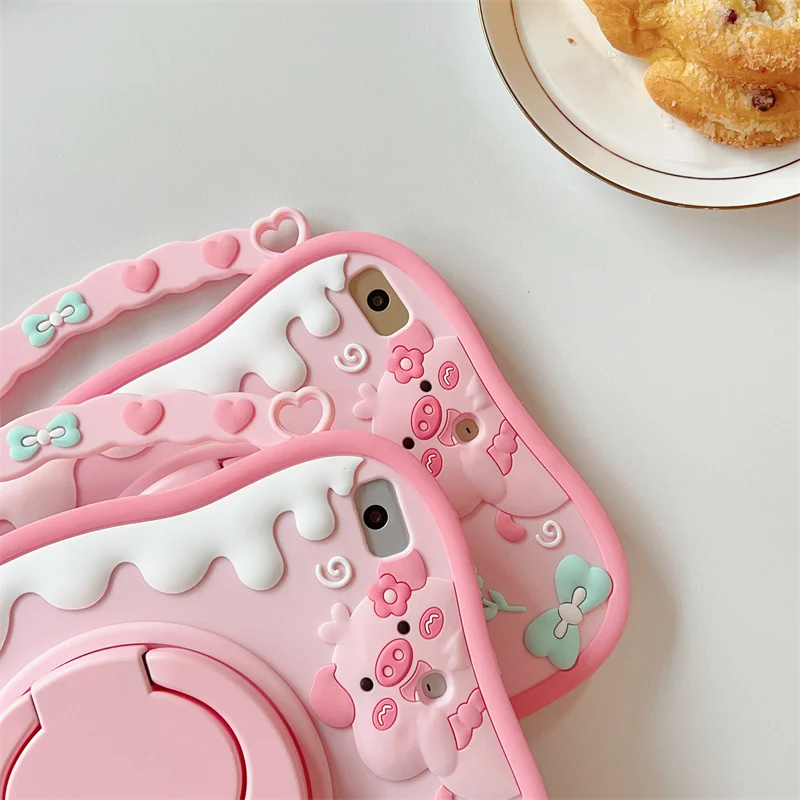 Cartoon Pig Tablet Stand Funda Case For Apple ipad10.9 12.9 9.7 Pro11 10.2 10.5 10.9 Mini6 123 Air45 Silicone Protective_voghion.com