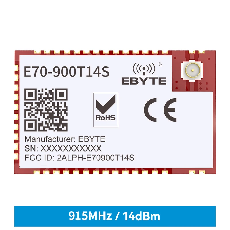 

TI CC1310 868/915MHz Modbus High Speed Continuou Transmission Wireless Module 14dBm Soc LP IPEX/stamp Hole E70-900T14S