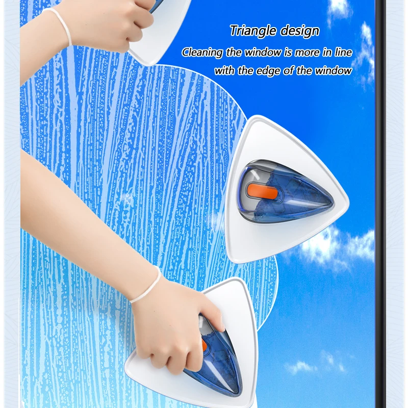 15-30mm Magnetic Window Cleaner Brush Double-Side Automatic Water Discharge Wiper Glass Window Brush Household Cleaning Tools window cleaning brush window cleaner