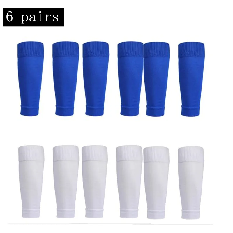 6 Pairs Performance Grip Football Socks with Shin Covers