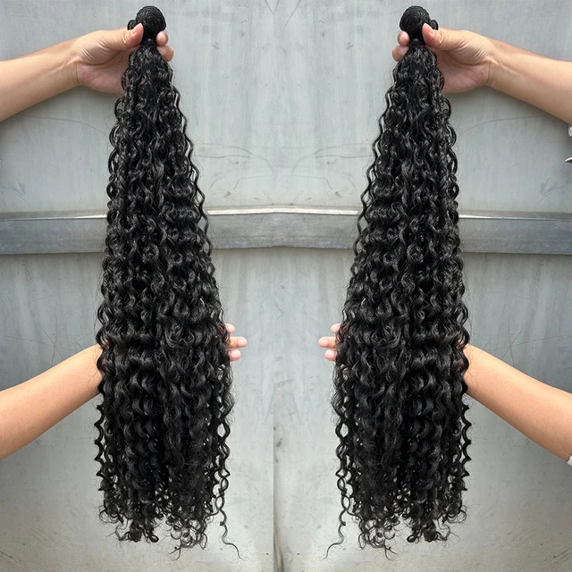 Curly Hair Extensions Synthetic Hair High Quality Water Wave Bundles for Women Free Shipping 4