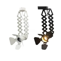 Modern LED Ceiling Lights American Retro Loft Iron Track Lamps Industrial E27 Bar Cafe Industrial Lighting Searchlight Fixtures 2