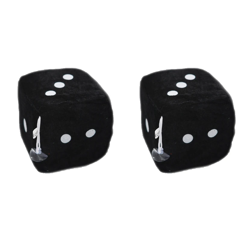 2Pcs Plush Dices Car Hanging Pendant Decor Dice Velvet Dice Model Decoration Rearview Mirrors Styling Car Accessories Interior