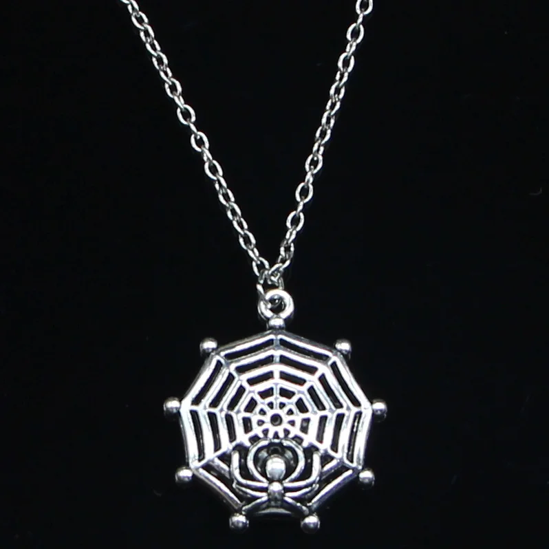 

20 шт. Новое модное ожерелье 30x27 мм Паук Cowbweb подвески в стиле Хэллоуина короткое длинное женское мужское ожерелье Подарочное ювелирное изделие чокер