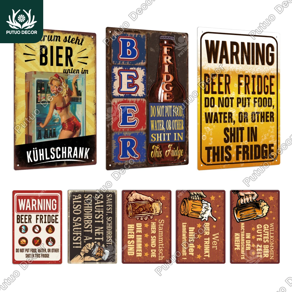 

Putuo Decor 1pc German vintage tin signage, wall art Deco, home office, cafe pub, gift for friends, family，11.8x7.9inches