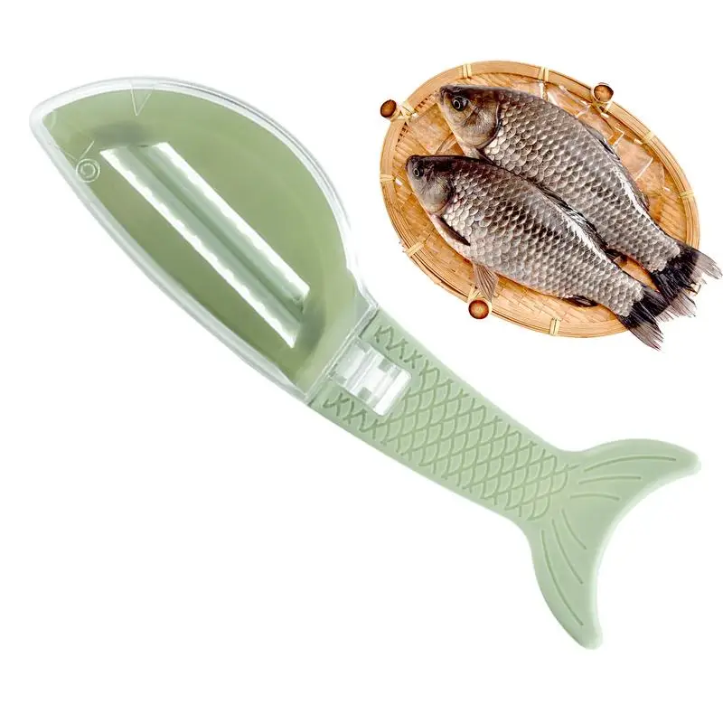 

Fish Scale Scraper Handheld Fish Shape Scraper With Lid Fish Scale Grater With Cover Manual Fish Scale Removar Kitchen item