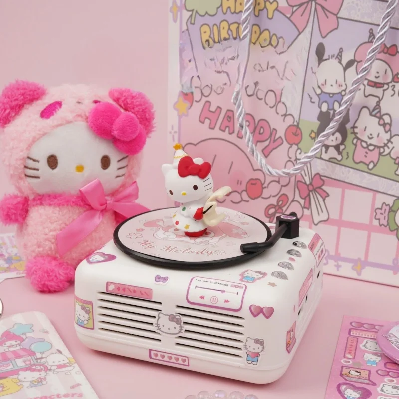 

Sanrio Hello Kitty Kuromi My Melody Bluetooth Audio Record Player Small Mini Portable Speaker Student Girlfriends Birthday Gift