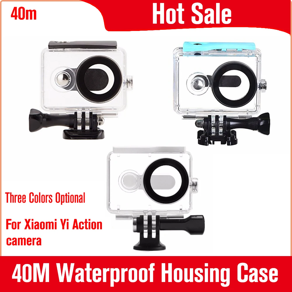 40M Waterproof Housing Case For Xiaomi Yi Action camera Diving Waterproof Sports Box Underwater camera housing For Xiaomi yi