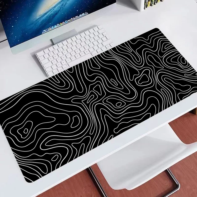 1 шт. игровой коврик для мыши, большой коврик для клавиатуры, 31,5x11,8 дюйма, топографический коврик для мыши, черно-белый коврик для мыши, геймерский коврик 800x300 мм, настольный коврик 2