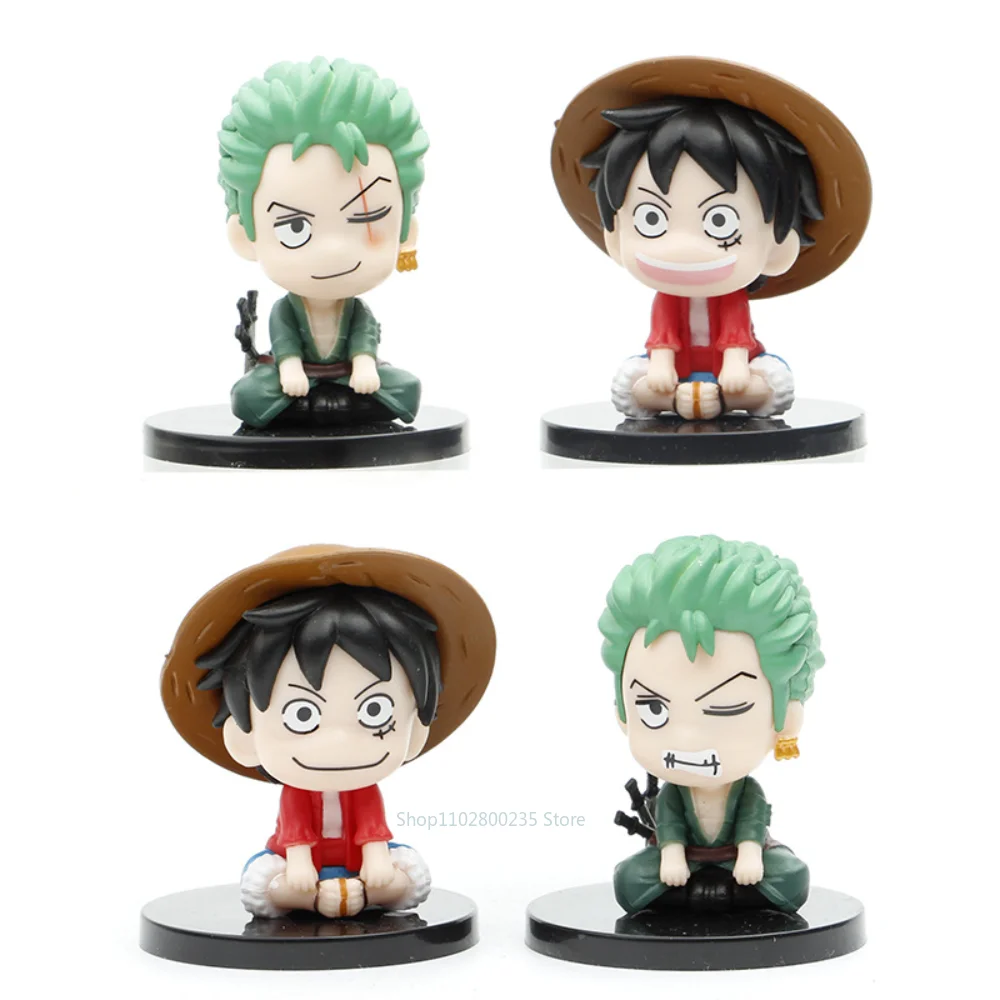 

Anime One Piece Action Figure Monkey D Luffy Roronoa Zoro Kawaii Toys Q Figure Doll Car Decoration PVC Model Halloween Gift