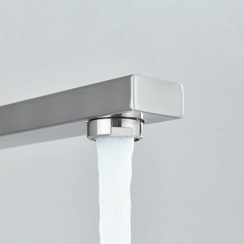 Brushed Nickel hidden shower faucet wall mounted swive bath spout 360 degree rotation bath faucet 2