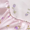 Purple Flower Bed Sheets Single/Queen/King Size Fitted Bed Sheet with Elastic Band drap de lit High Quality Mattress Cover 180 5