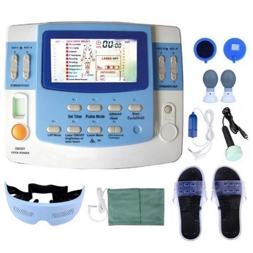 

7-Channel Integrated Physiotherapy Equipment Physical Therapy with Ultrasound, TENS, EMS, Laser, and Sleep Function