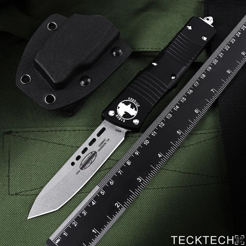 

STONEWASHED TANTO BLADE COMBAT TROODON KNIVES MICRO OTF TECH EDC Self Defense Tactical Pocket Knife CNC High End Pocketknife