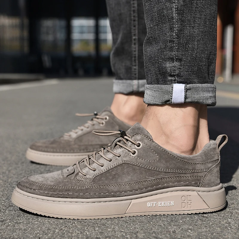 Men Shoes Genuine Leather Loafers Breathable Autumn lace up comfortable Casual Shoes Outdoor Men Sneakers