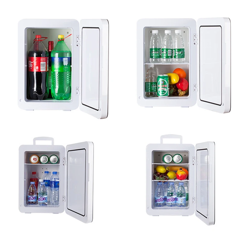 24L Car Refrigerator Beverage Heating Cabinet Mini Student Dormitory Home Meals Fridge Hot and Cold Cabinet Freezer 220V/12V