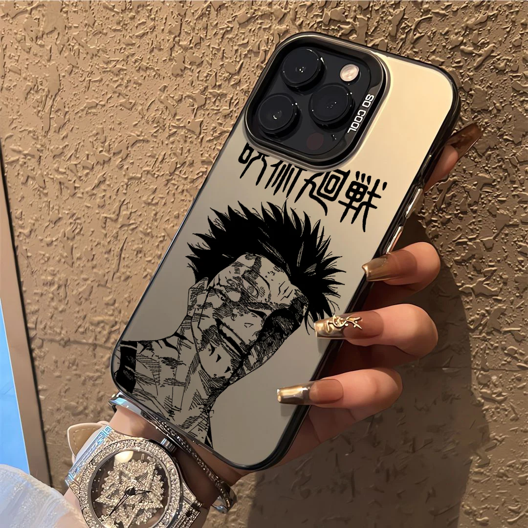 thumbnail image 1 of Funda de teléfono de Anime negro Jujutsu Kaisen, carcasa trasera a prueba de golpes para iPhone 16, 15, 14, 13, 12, 11 Pro Max, X, XR, XSMAX, 8, 7 Plus, 1 of 5