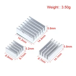 Aluminum Heat Sink Cooling Kit - 3 - Piece Set for Efficient Heat Dissipation (WHITE)