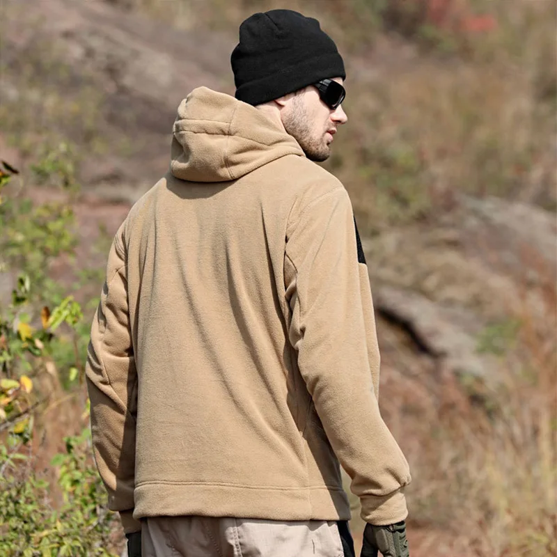 Fall Winter Fleece Hoodies Men Military Tactical Sweatshirts Outdoor Hood Warm Thermal Mens Hooded Men's Sweater Autumn