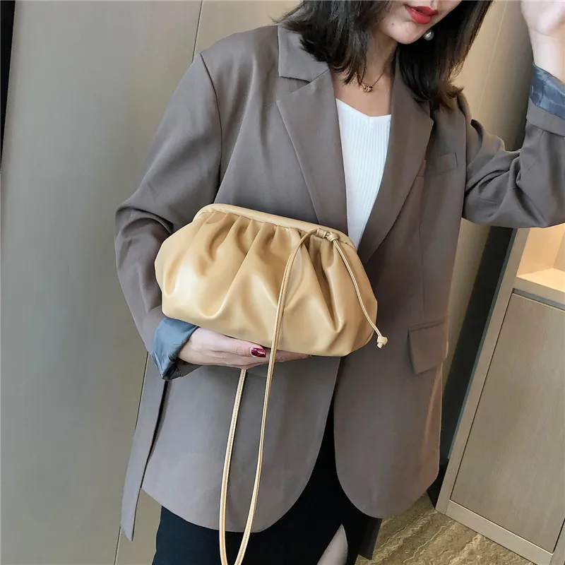 Women Handbag Cloud bag Soft Leather Madame Bag Single Shoulder Slant Dumpling Handbag