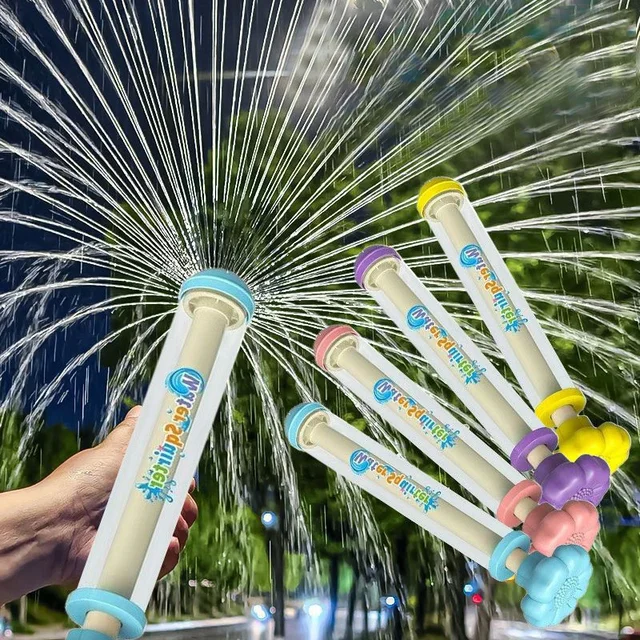 1/3Pcs Summer Pusher Type Fun Fireworks Water Jet Spray Toy Fireworks Water Gun Water Splashing Festival Prop Outdoor Toys 6