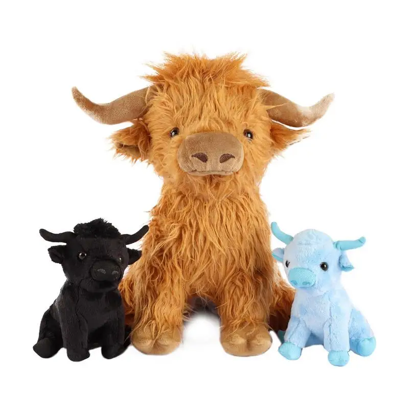 

Plush Animals Highland Cow Simulation Scottish Highland Cattle Plush Doll Long Hair Cattle Toy Birthday Gift For Children