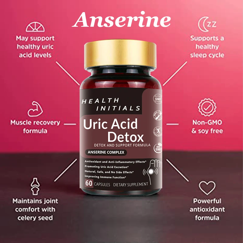 Balance Uric Acid Support Gout Joint Swelling Inflammation Pain And Stiffness Anserine 60 Capsules