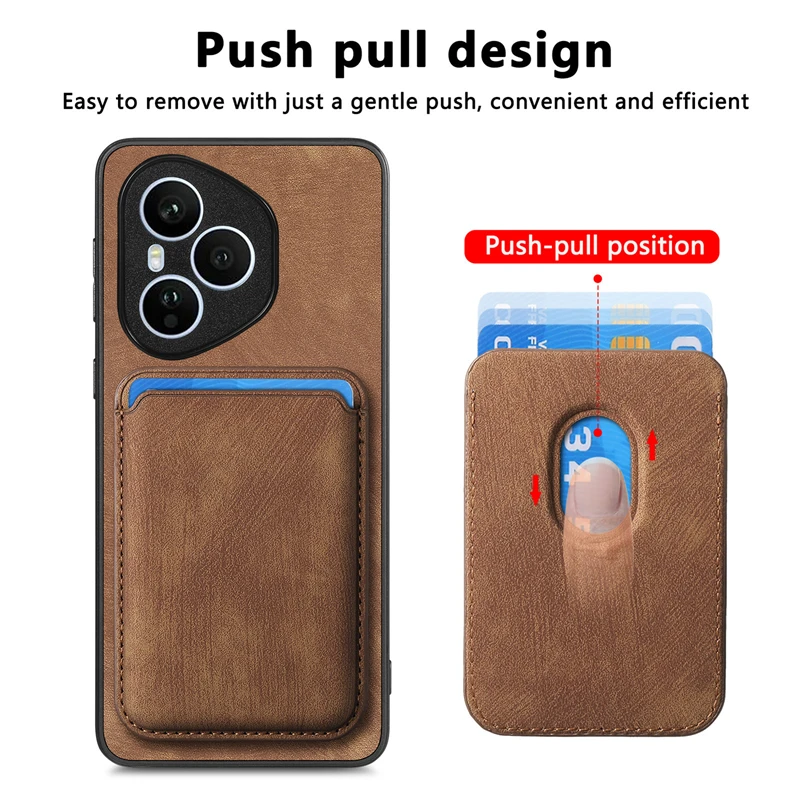 Luxury Leather Magnetic Wallet Case with Detachable Card Slot Cover